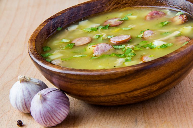 split pea soup featuring scott pete sausage