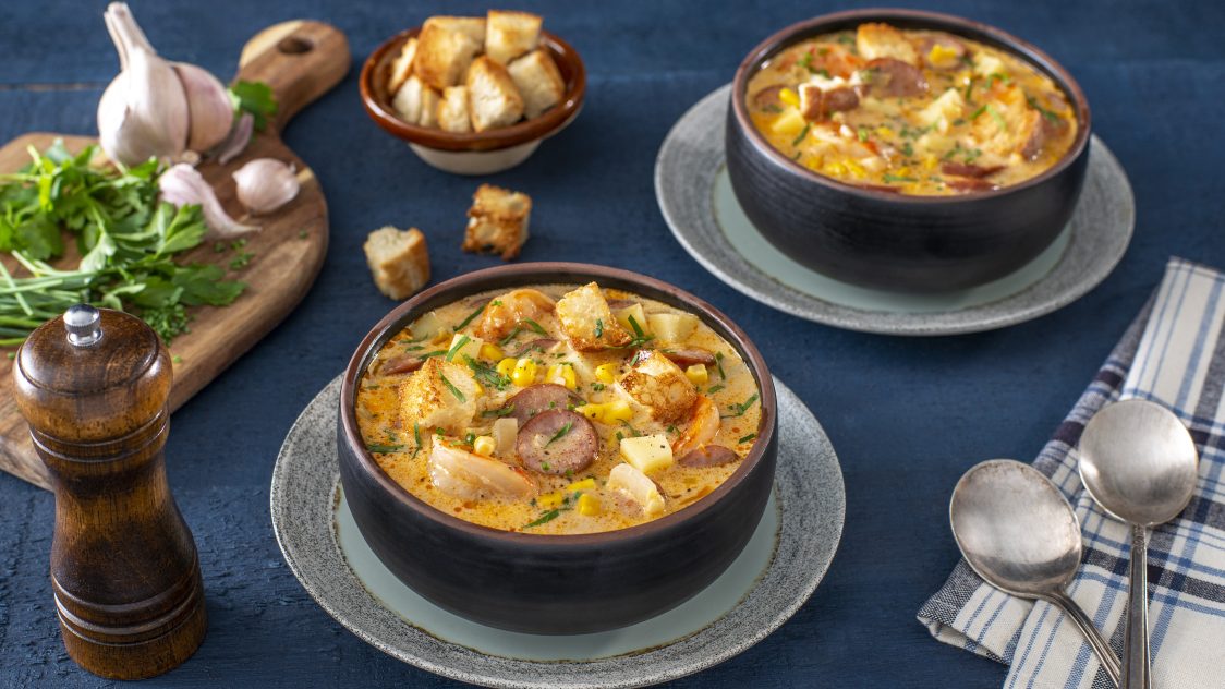 Shrimp Sausage Chowder - Scott Pete