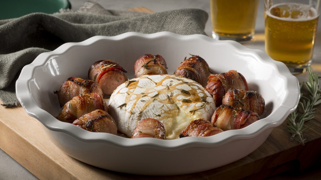 Baked Brie with Bacon Sausage Dippers - Scott Pete